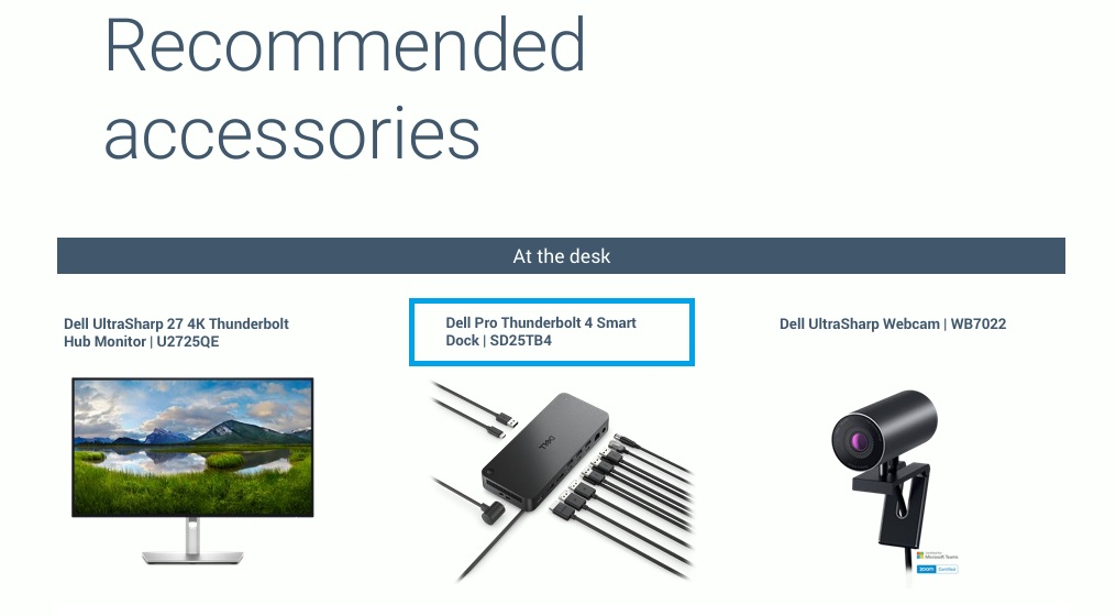 Dell XPS DA14260 DA16260 recommended accessories